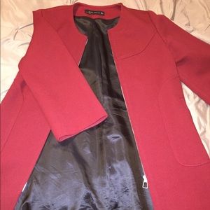 Zara Women Cherry Red Coat